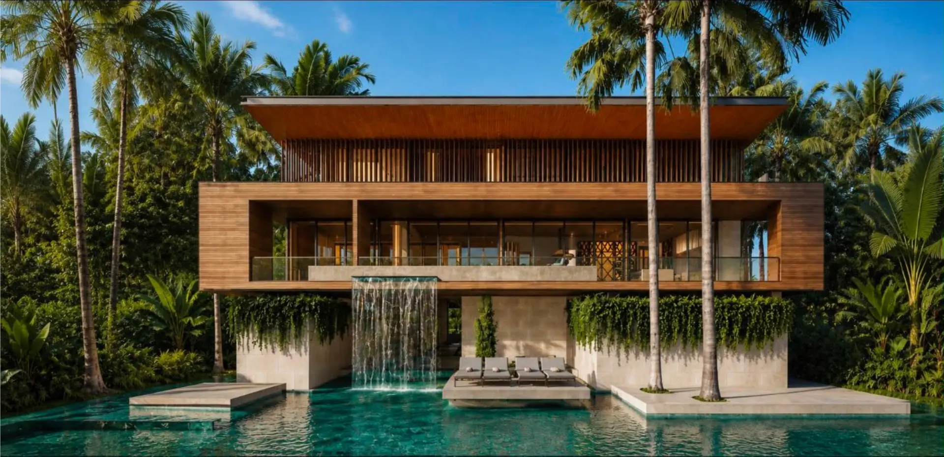 Tropical-modern waterfront residence at 620 Indian Beach Lane, Sarasota, Florida